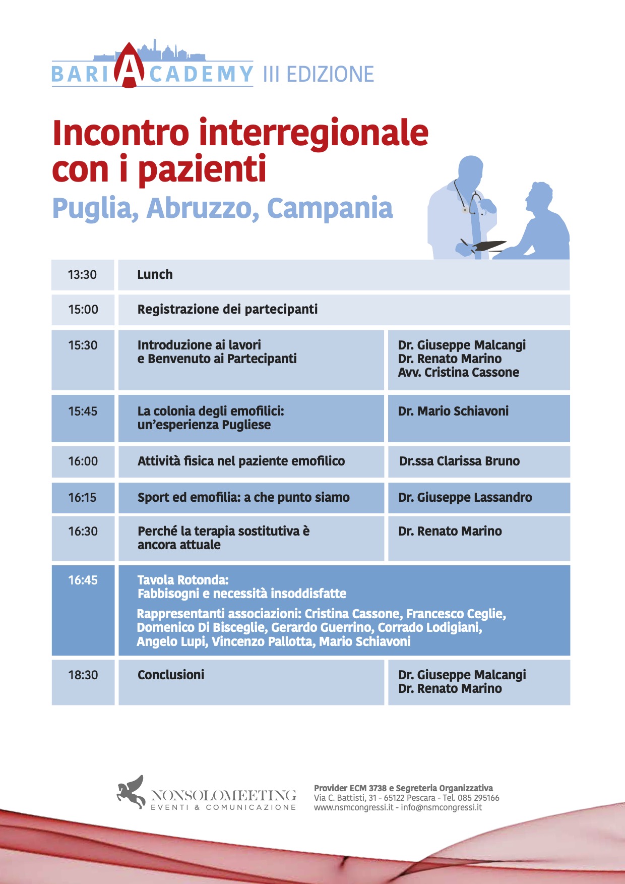 Incontro interregionale con i pazienti-Puglia, Abruzzo, Campania