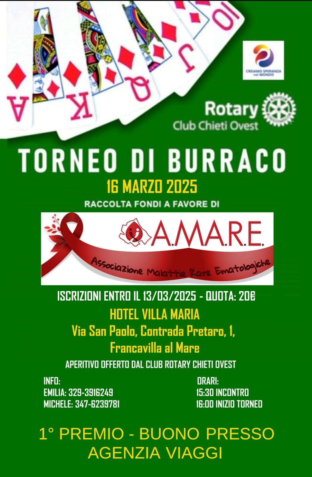 Il Rotary Club Chieti Ovest a sostegno di A.MA.R.E. Onlus